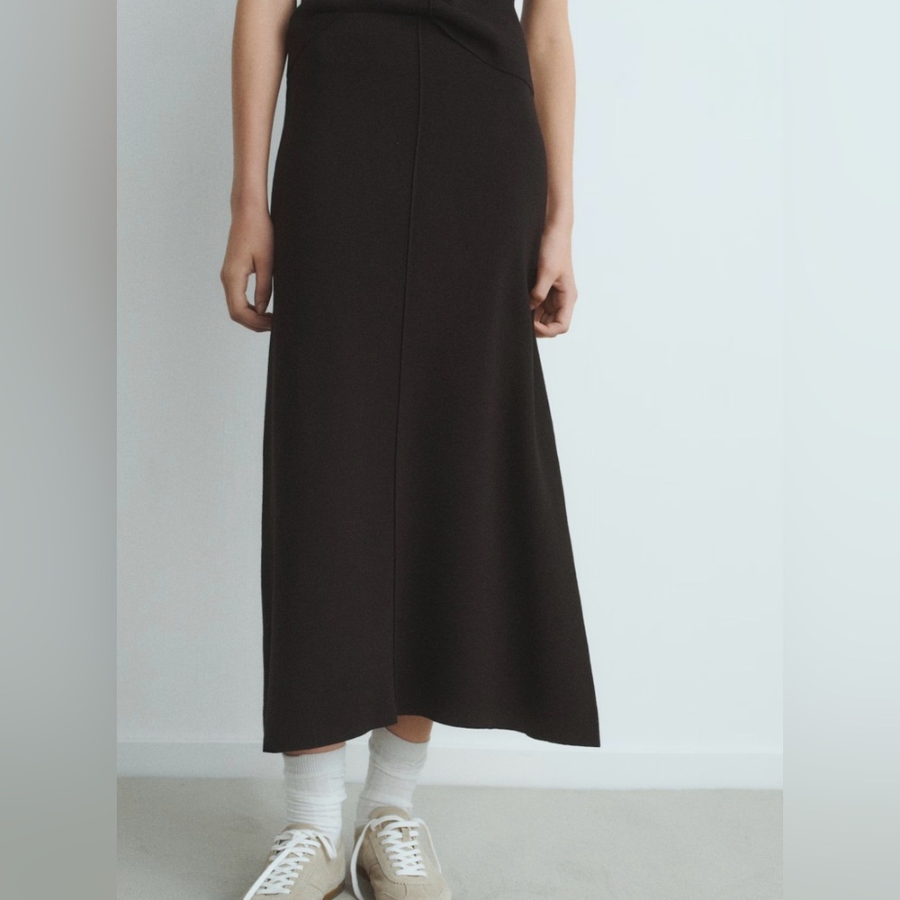 MANGO - Flared knitted skirt black - S - Woman